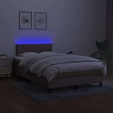  Box spring s madracem LED smeđesivi 120 x 200 cm tkanina | shoptok.hr