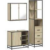 3-dijelni set kupaonskog namještaja boja hrasta sonome drveni | shoptok.hr