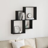 vidaXL Stenska omarica Črna Oreh 80x15x78,5 cm, narejena iz lesa, (22013999) | Shoptok.si