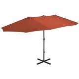 Vanjski suncobran s aluminijskim stupom 460 x 270 cm terakota | shoptok.hr