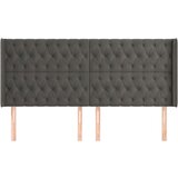  Uzglavlje s ušima tamnosivi 203x16x118/128 cm baršunasti | shoptok.hr