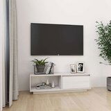 vidaXL TV omarica bela 110x30x33,5 cm trdna borovina | Shoptok.si