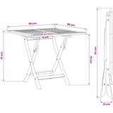  Preklopni vrtni stol Prirodna 90 x 90 x 75 cm Čvrsto teak drvo | shoptok.hr