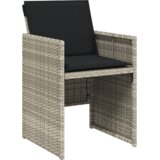 vidaXL 5-delni vrtni jedilni set s blazinami svetlo siva poli ratan, vrtna miza črna 140x80x73 cm kaljeno steklo | Shoptok.si