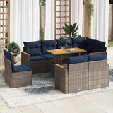  9-dijelni set vrtnih sofa od poliratana s jastucima sivi | shoptok.hr
