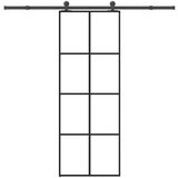 vidaXL Drsna vrata z opremo 76x205 cm ESG steklo in aluminij | Shoptok.si
