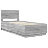  Krevetna konstrukcija s LED trakama Siva Sonoma 100 x 200 cm | shoptok.hr