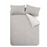 Catherine Lansfield Siva enojna flanelna posteljnina 135x200 cm Grace Floral Leaf – | Shoptok.si