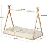 Kave Home Dječji krevet od masivne bukve u obliku kućice s podnicom 90x190 cm u prirodnoj boji Maralis – | shoptok.hr