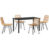 vidaXL 5-delni vrtni jedilni set Rjav poliran Ratan | Shoptok.si