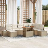 vidaXL Vrtna sofa set Set od 9 Bež Poli ratan Vrtna blagovaonica Cijene