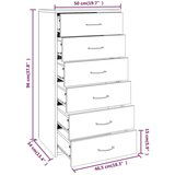  Komoda sa 6 ladica boja smeđeg hrasta 50 x 34 x 96 cm drvena | shoptok.hr