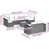  10-dijelni set vrtnih sofa poliratan s jastucima svijetlosivi | shoptok.hr