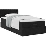vidaXL Otomanski posteljni okvir z vzmetnico črn 80x200 cm žamet | Shoptok.si
