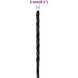 vidaXL radno uže crni 3 mm 50 m od polipropilena | shoptok.hr