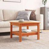 vidaXL Klubska mizica voščeno rjava 55x55x40 cm trdna borovina | Shoptok.si