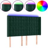  LED uzglavlje tamnozeleno 147x16x118/128 cm baršunasto | shoptok.hr