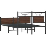 vidaXL Posteljni okvir brez vzmetnice hrast 120x200 cm inženirski les | Shoptok.si