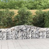 vidaXL Obokana gabionska košara 2 kosa 400x50x60/80cm pocinkano železo Cene