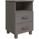 Maison Chic Nočna omarica - Nočna miza HAMAR svetlo siva 40x35x62 cm trdna borovina, (21690205) | Shoptok.si