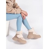 SEASTAR Beige snow boots on a platform with lamb fur | shoptok.hr