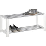 CARRYHOME REGAL ZA ČEVLJE bela, barve kroma | Shoptok.si