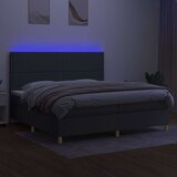  Box spring postelja z vzmetnico LED temno siva 200x200 cm blago, (20724956) | Shoptok.si