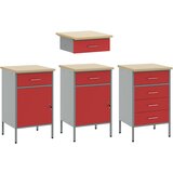  Radni ormar s ladicama 10 kom. Crvena Inženjerska drva i čelik | shoptok.hr
