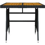 vidaXL Vrtni stol crni 70x70x72 cm poliratan i masivno bagremovo drvo | shoptok.hr
