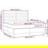  Krevet box spring s madracem LED tamnosivi 160x200 cm baršun | shoptok.hr