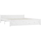  Posteljni okvir bel iz trdnega lesa 200x200 cm, (20643514) | Shoptok.si