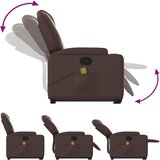  Masažni naslonjač na podizanje od umjetne kože smeđa | shoptok.hr