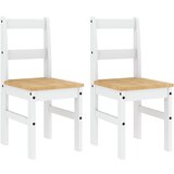  The Living Store Jedilni stoli 2 kosa Panama bela 40x46x90 cm trdna borovina - Jedilni Stol, (21447459) | Shoptok.si