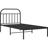  Metalni okvir za krevet s uzglavljem crni 100x190 cm | Eponuda.com