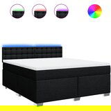 Maison Chic Box spring postelja - Vzmetna postelja z vzmetnico črna 180x200 cm blago SL10731, (21885621) | Shoptok.si