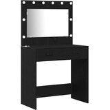  toaletna mizica z LED ogledalom, črna, 78.5x41x135 cm | Shoptok.si
