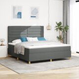 Box Spring Krevet s Madracem Tamnosiva Super King Tkanina | shoptok.hr