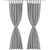 MIKRO Satenske Zavjese 2 kom s Tregerima 140x225 cm Sive | shoptok.hr