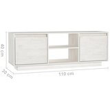 TV ormarić bijeli 110 x 30 x 40 cm od masivne borovine | shoptok.hr
