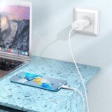 hoco. polnilec N22 Jetta PD 25W Type C s kablom Type C - Lightning - bel | Shoptok.si