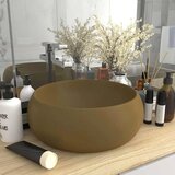  Luksuzni okrugli umivaonik mat krem 40 x 15 cm keramički | shoptok.hr
