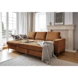 Miuform Narančasta/smeđa sklopiva kutna garnitura od samta (s lijevim kutom) Lofty Lilly – | shoptok.hr