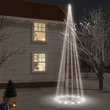 vidaXL Božično drevesce stožec 1134 hladno belih LED diod 230x800 cm
