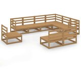  Vrtna sedežna garnitura 9-delna medeno rjava trdna borovina, (20974673) | Shoptok.si