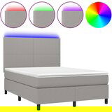 The Living Store Box spring postelja z vzmetnico LED sv. siva 140x200 cm blago - Box Spring Postelja, (21520972) | Shoptok.si