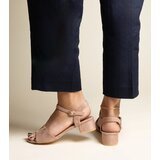 Gemre Dark beige low-heeled sandals with a buckle Horner | Shoptok.si