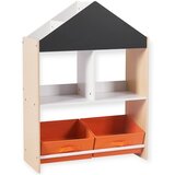 Ginger Home Етажерка за играчке и књиге Црна Табла за Писање, Кућица, Дрво | shoptok.hr