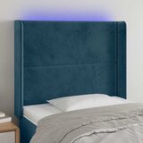  LED uzglavlje tamnoplavo 83x16x118/128 cm baršunasto | shoptok.hr