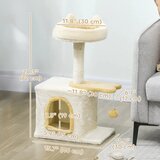 SUPERHOME Maca Kutak grebalica i kućica za mačke 61cm Bež | Eponuda.com