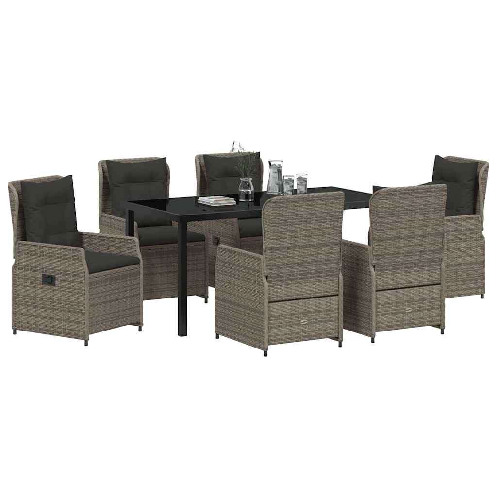  Vrtni set za objed 7 pcs Siva poliratan | shoptok.hr